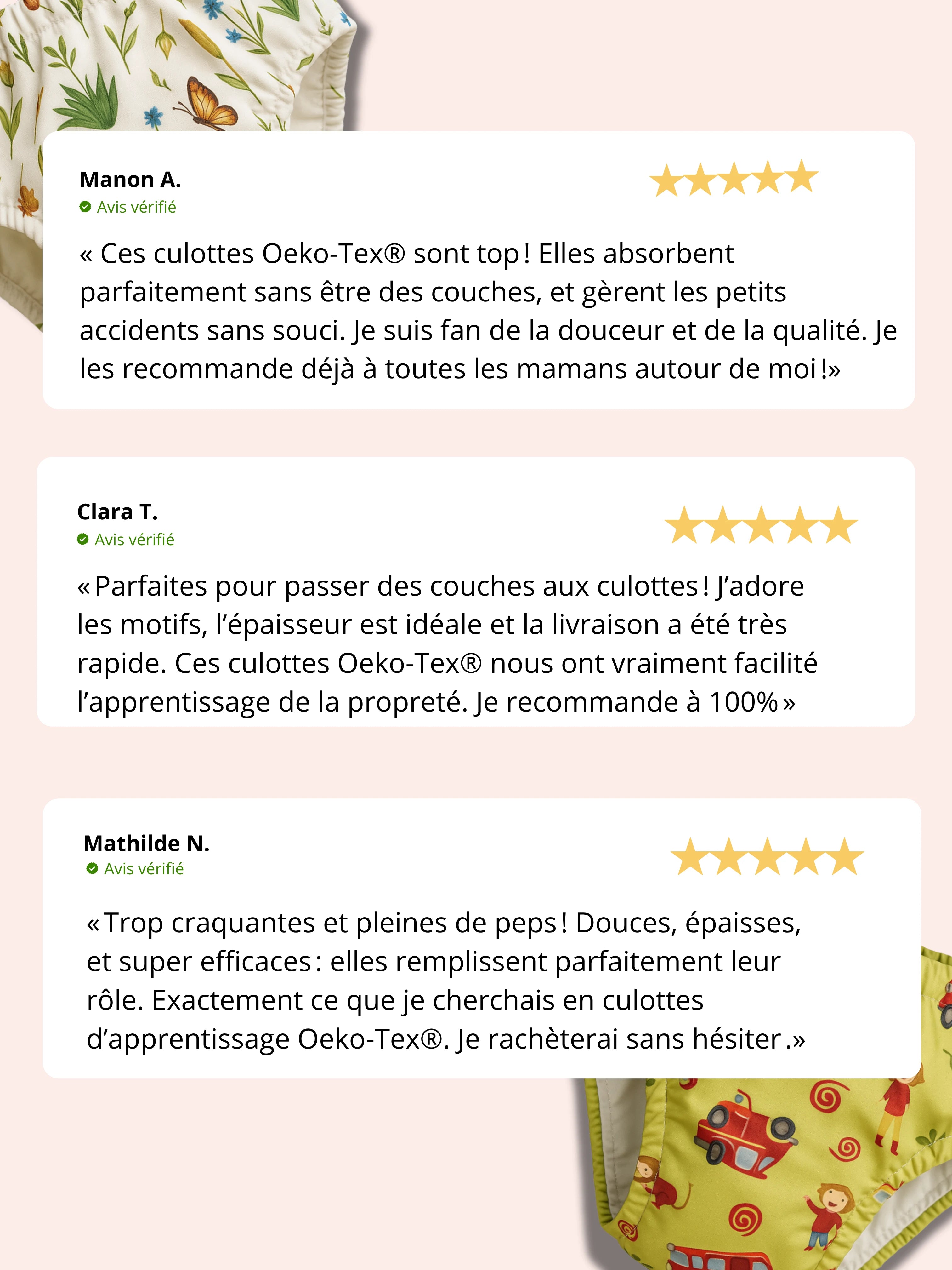 Enfin une culotte Oeko-Tex® conçue pour aider votre enfant à devenir propre le jour et la nuit