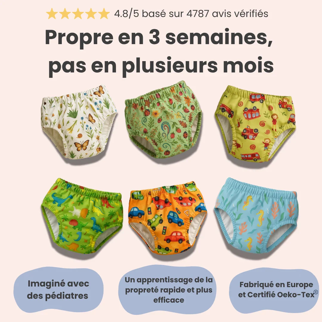 Lot de 3 culottes Oeko-Tex® - Motifs Coccinelles