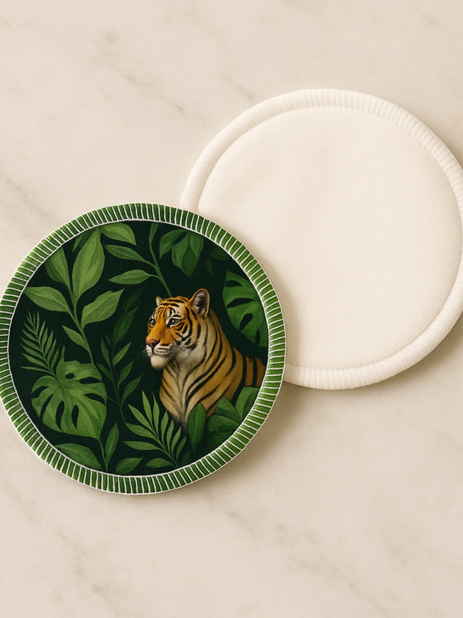 Lot de 2 Coussinets d’allaitement lavables Jungle – Ultra-absorbants & réutilisables (Jour & Nuit)