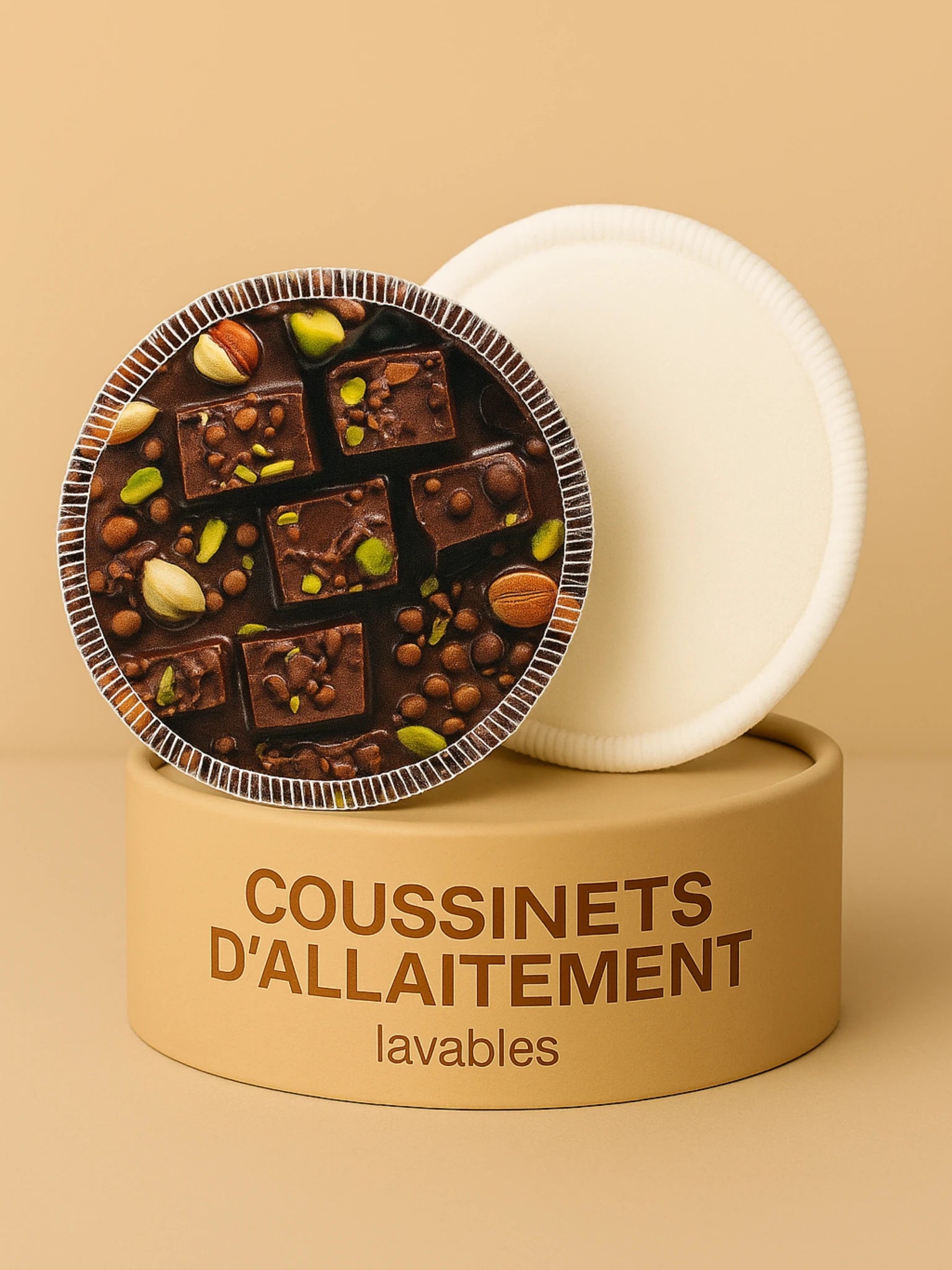 Lot de 2 Coussinets d’allaitement lavables Dubai Chocolat – Ultra-absorbants & réutilisables (Jour & Nuit)