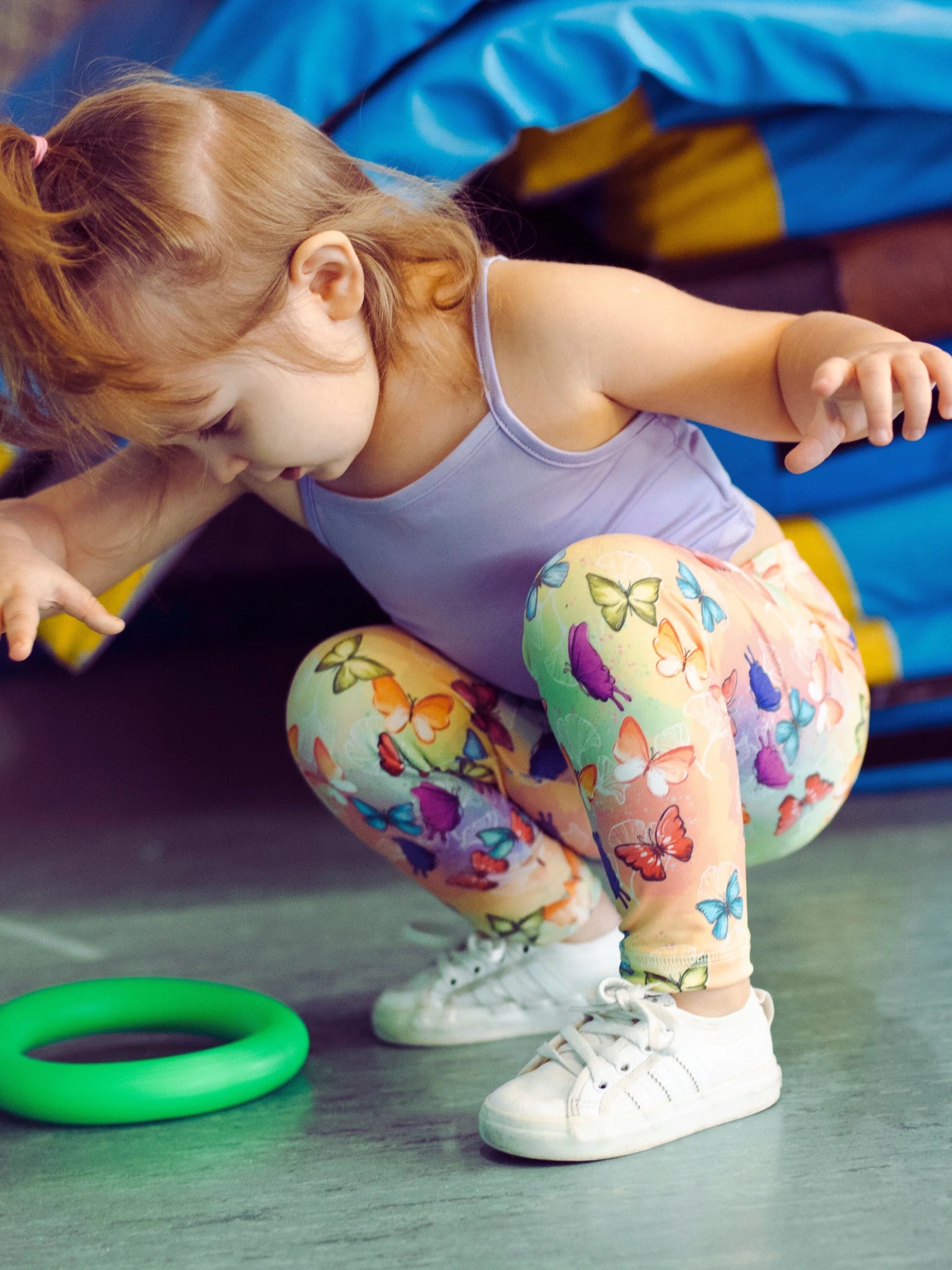 Children's leggings with a pastel, multicolored butterfly gradient (Oeko-Tex® stretch fabric)