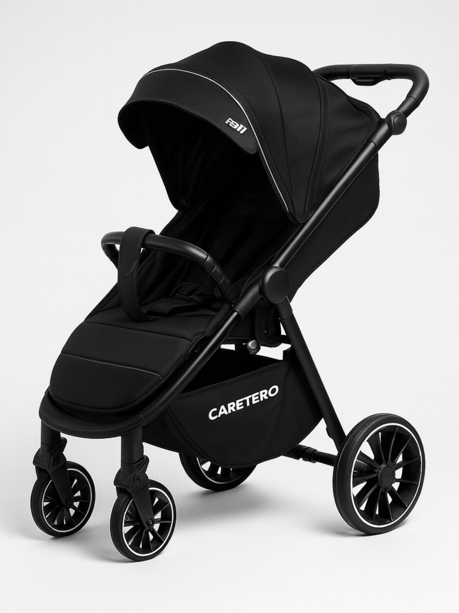 Poussette citadine noire Caretero légère et compacte