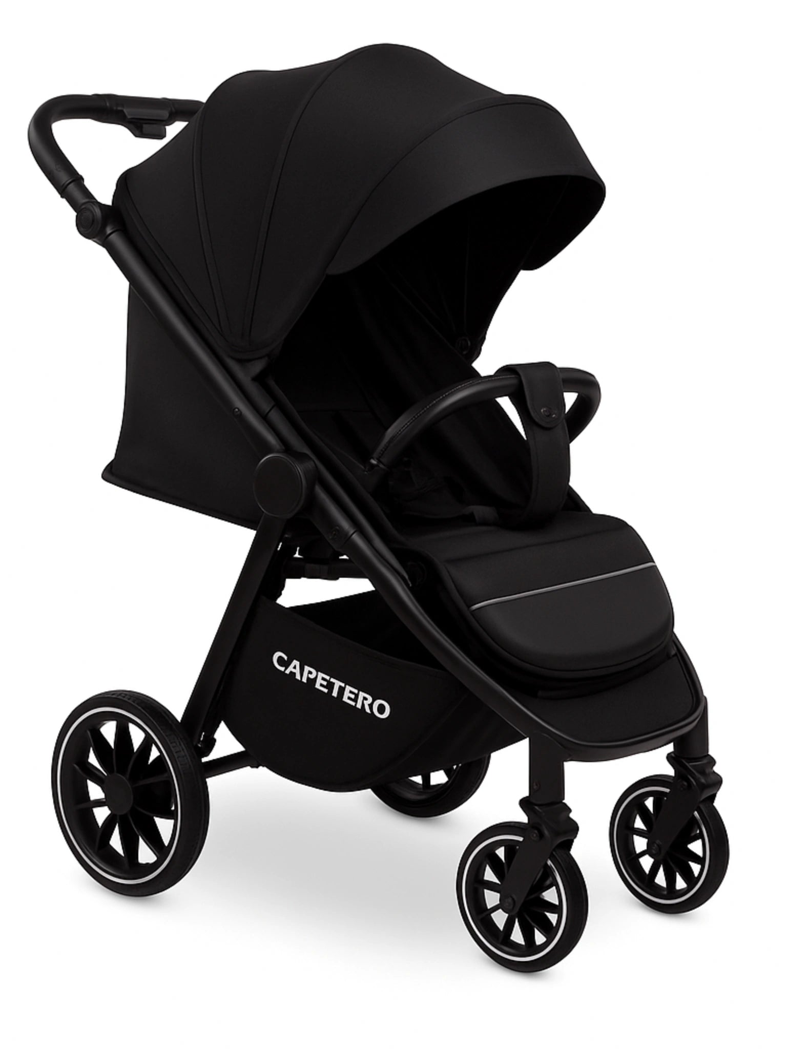Poussette citadine noire Caretero légère et compacte