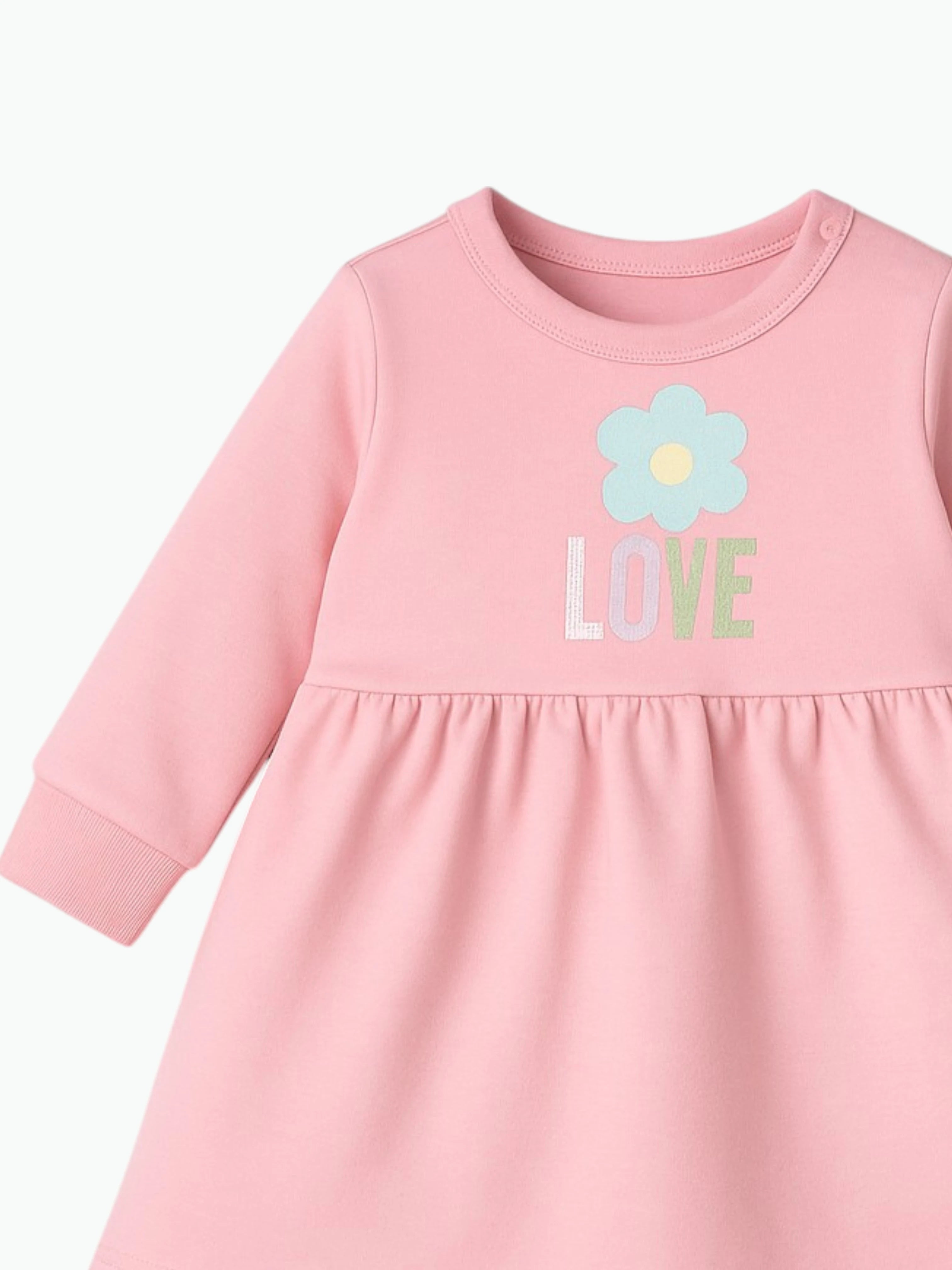 Robe rose en coton biologique Oeko-Tex®