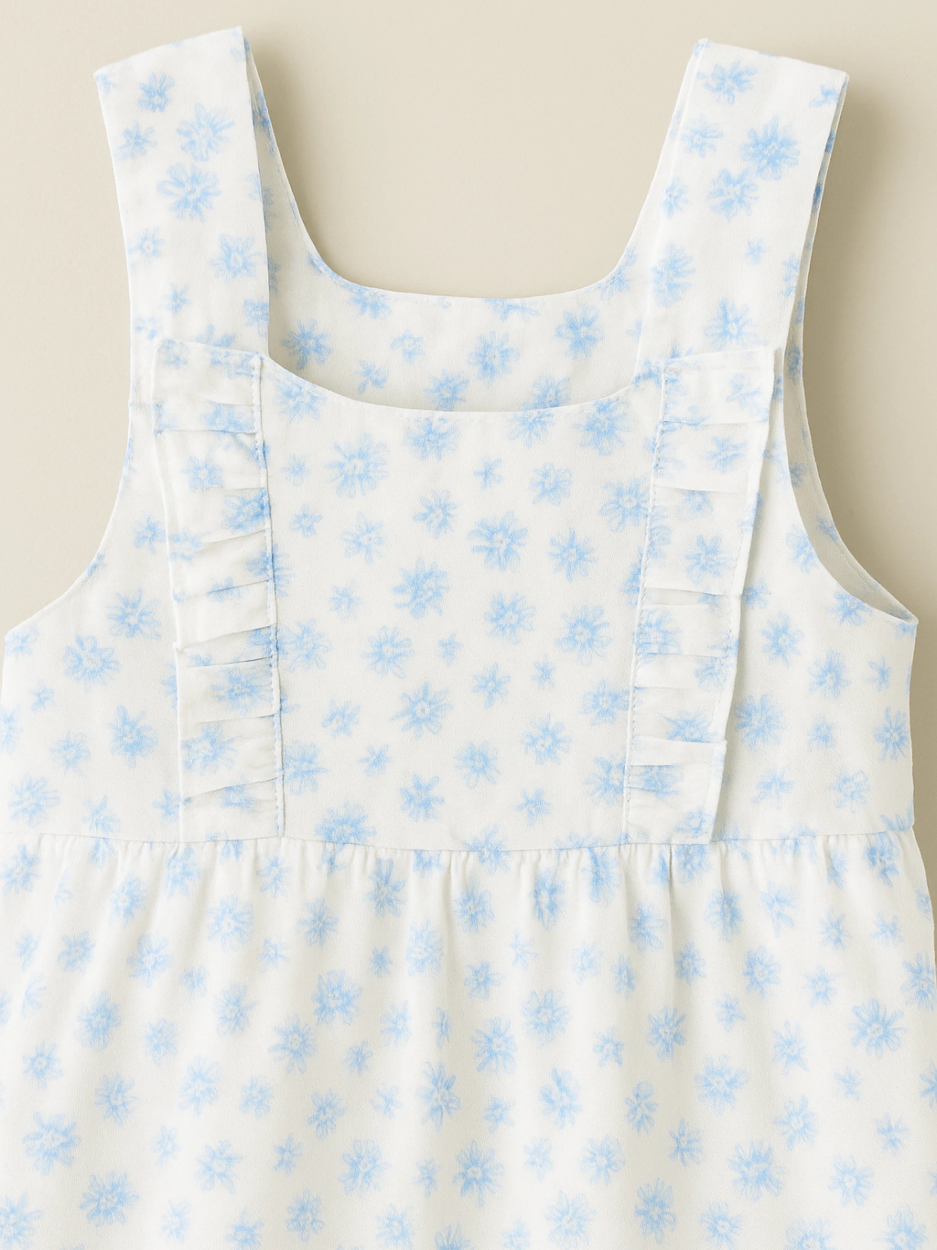 Sa salopette fleurs bleues en coton biologique Oeko-Tex®