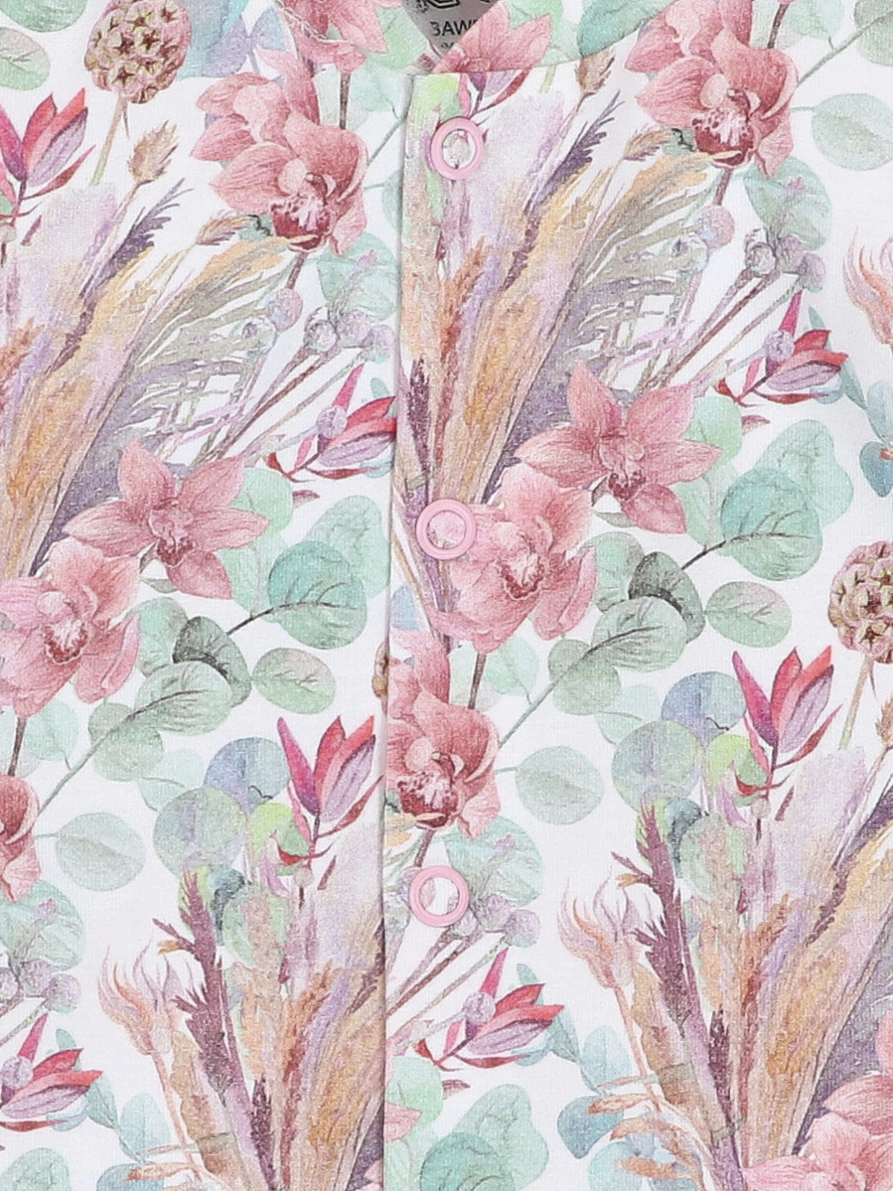 Louisa - Sa blouse aux motifs fleurs pastel  en coton doux Oeko-Tex®