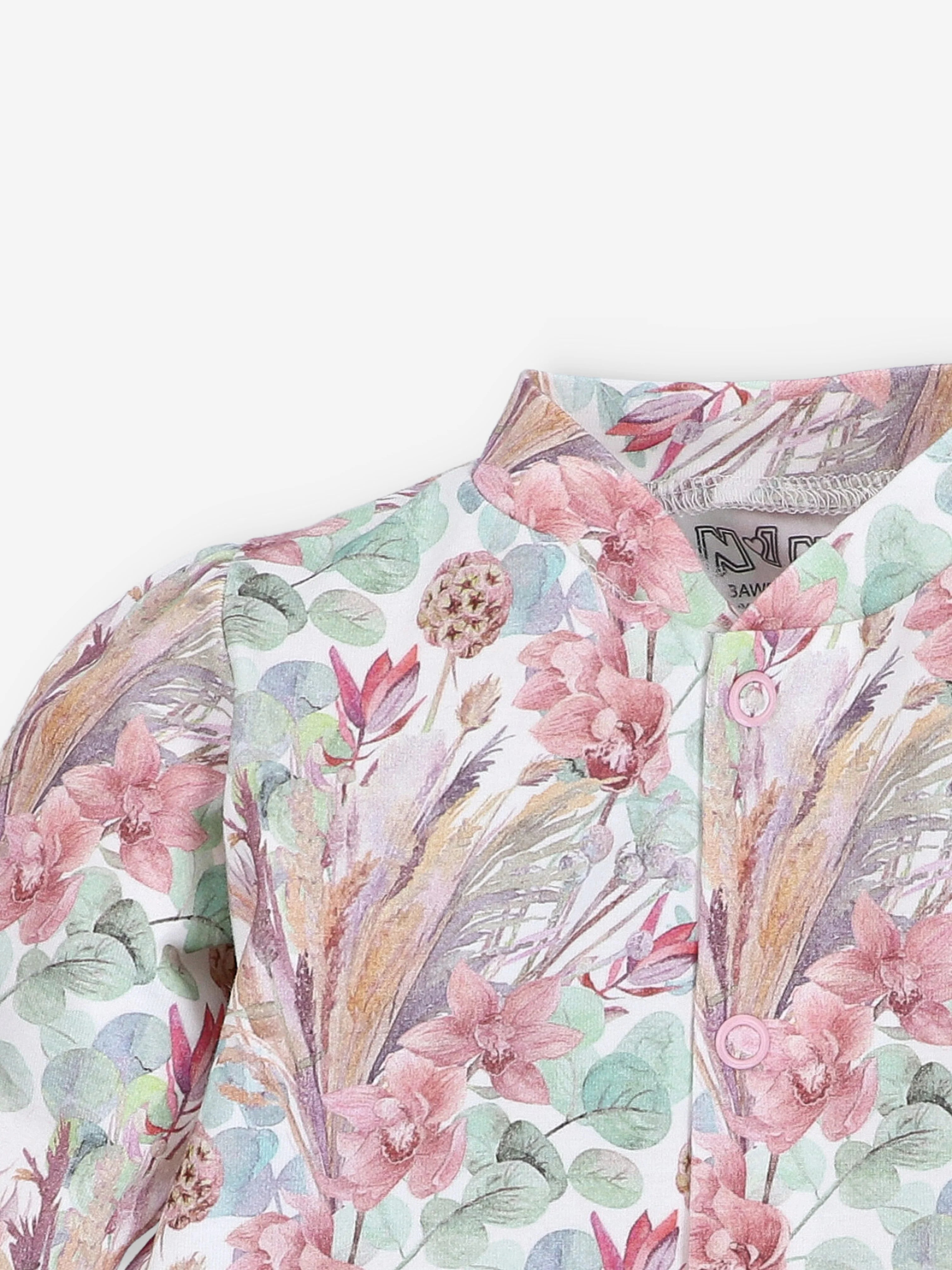 Louisa - Sa blouse aux motifs fleurs pastel  en coton doux Oeko-Tex®