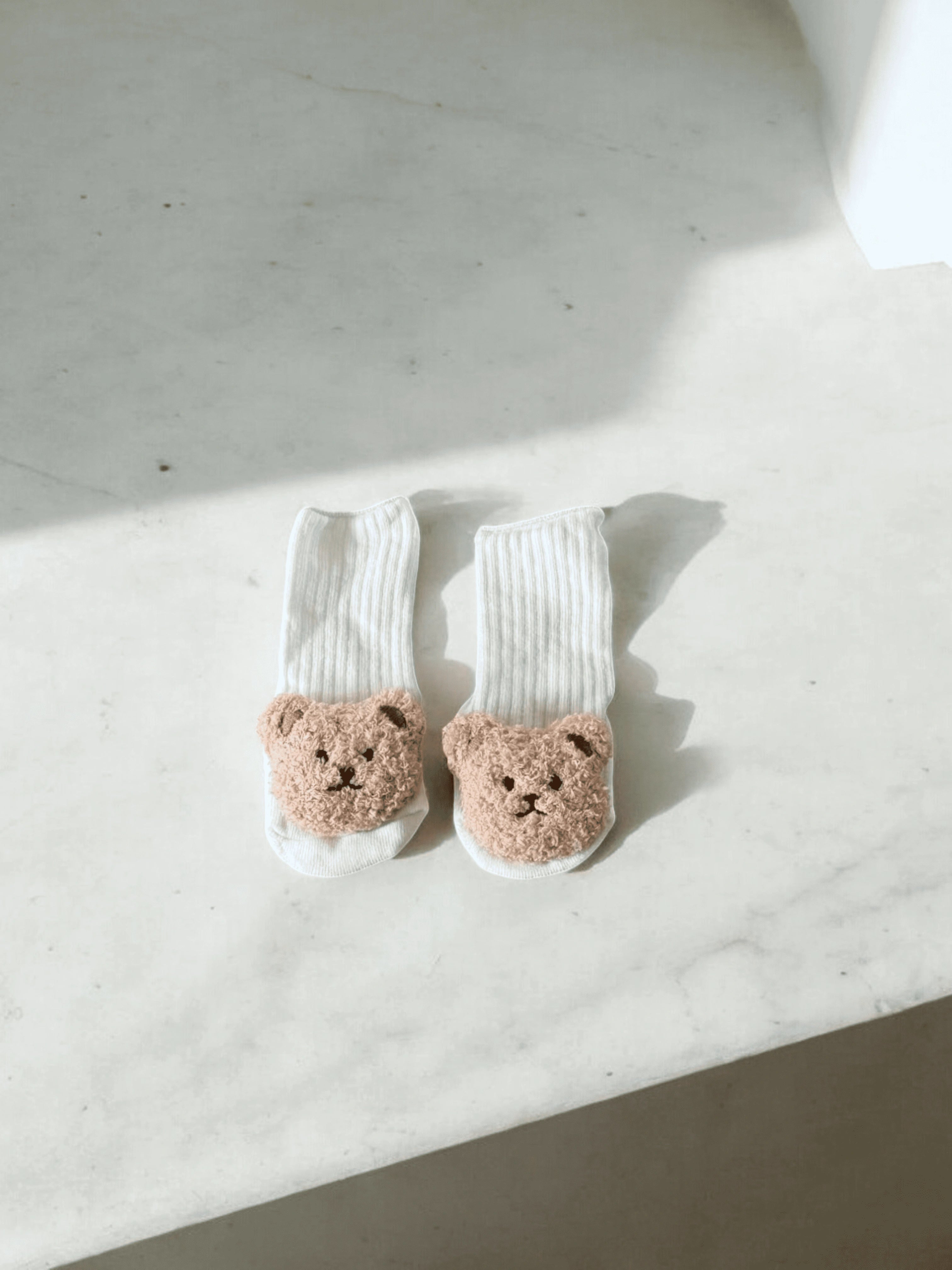 Louison - Ses chaussons oursons en coton doux