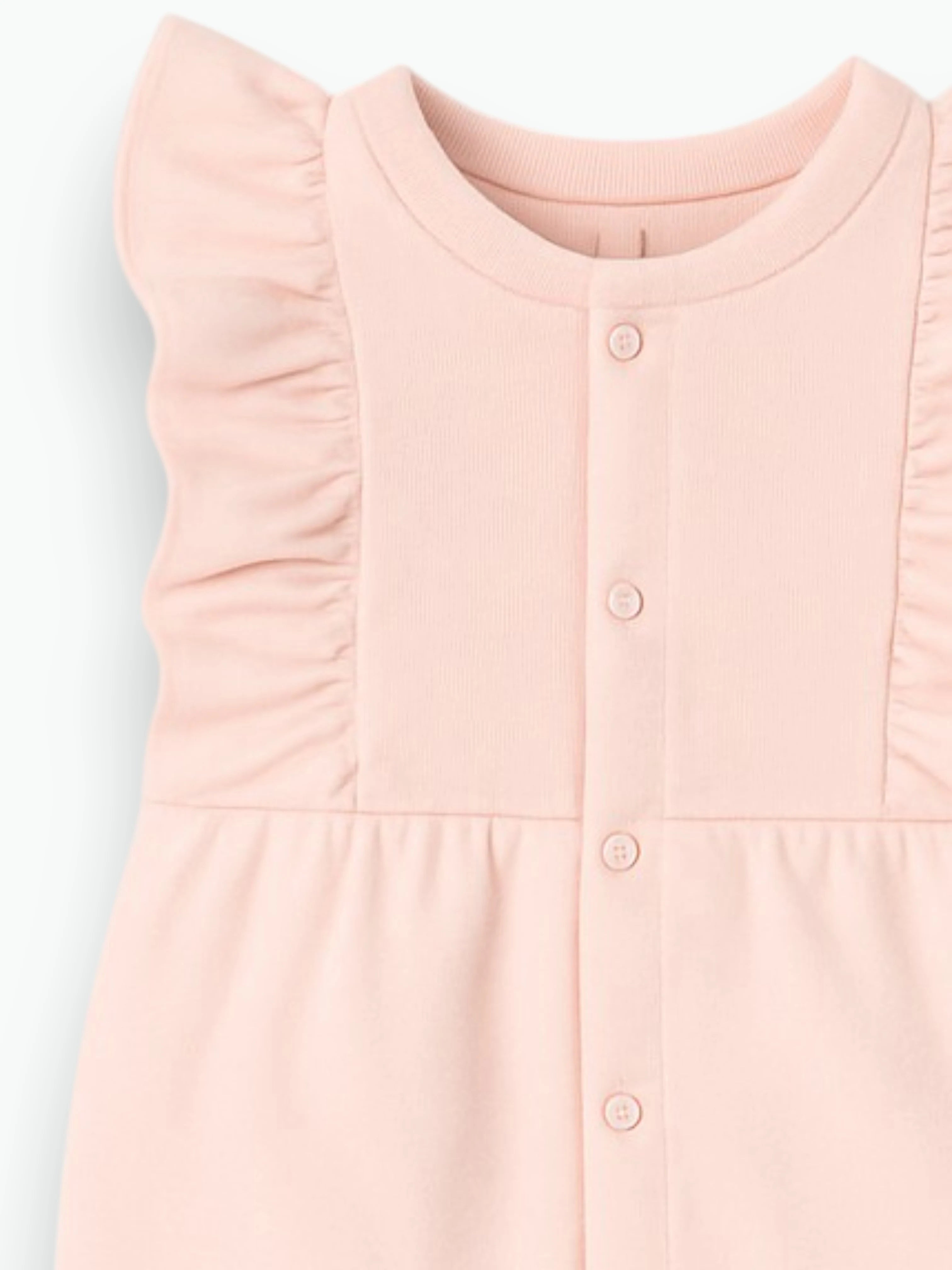Salopette rose pâle en coton biologique Oeko-Tex®