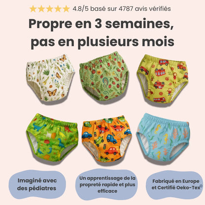 Lot de 3 culottes Oeko-Tex® - Motifs Coccinelles