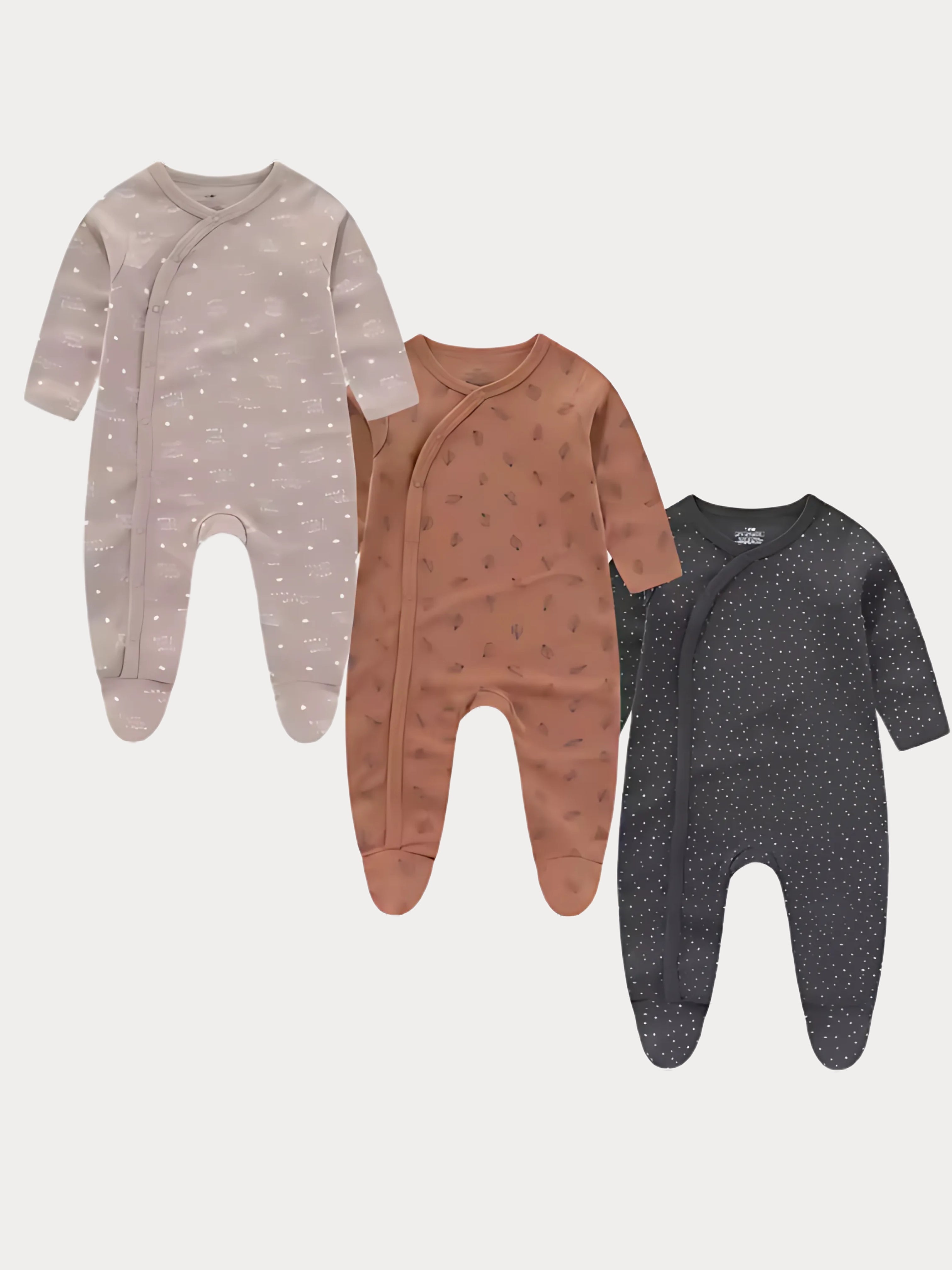 Lot de 3 pyjamas en coton doux – Motifs variés