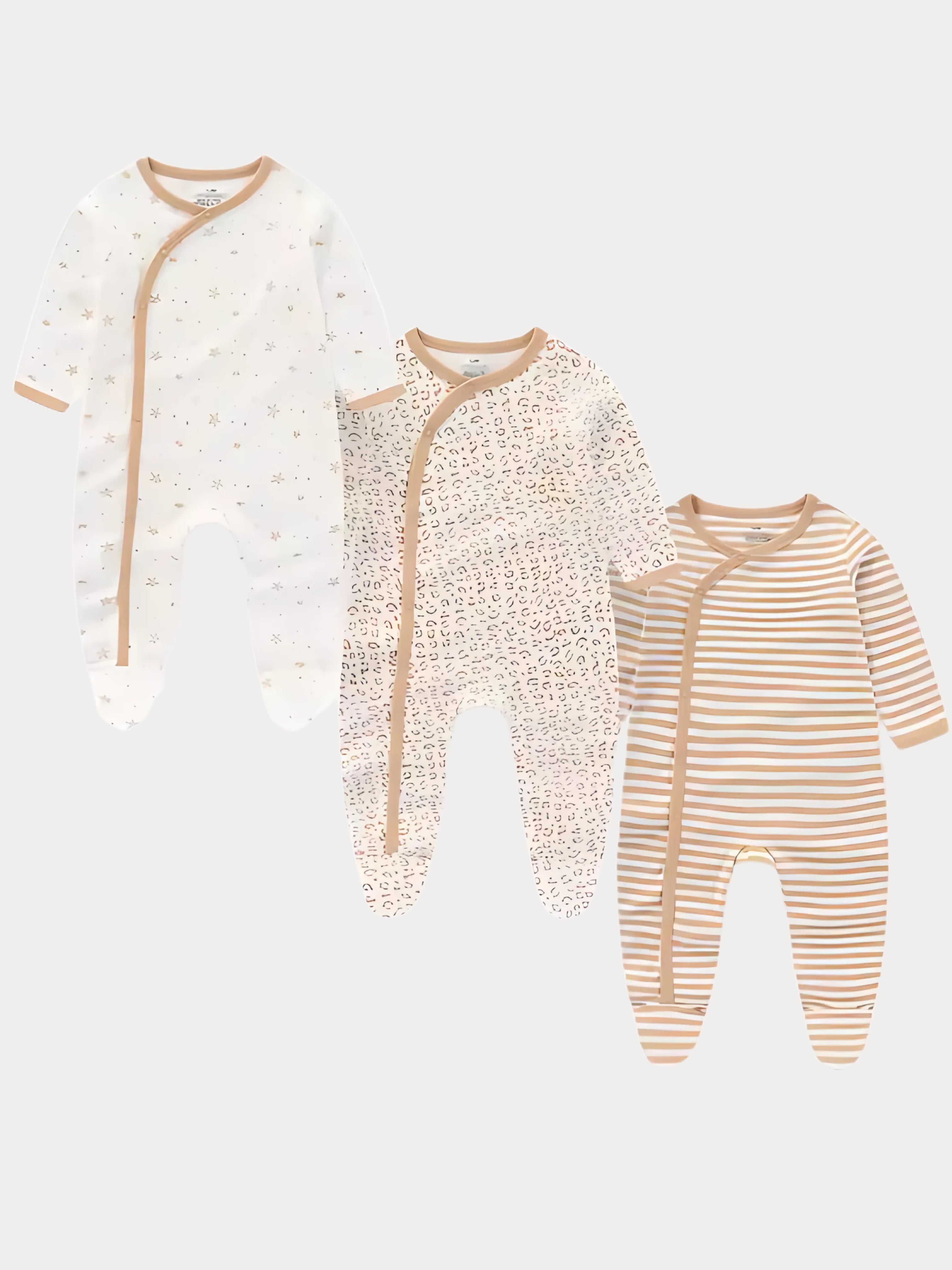 Lot de 3 pyjamas en coton doux – Motifs variés