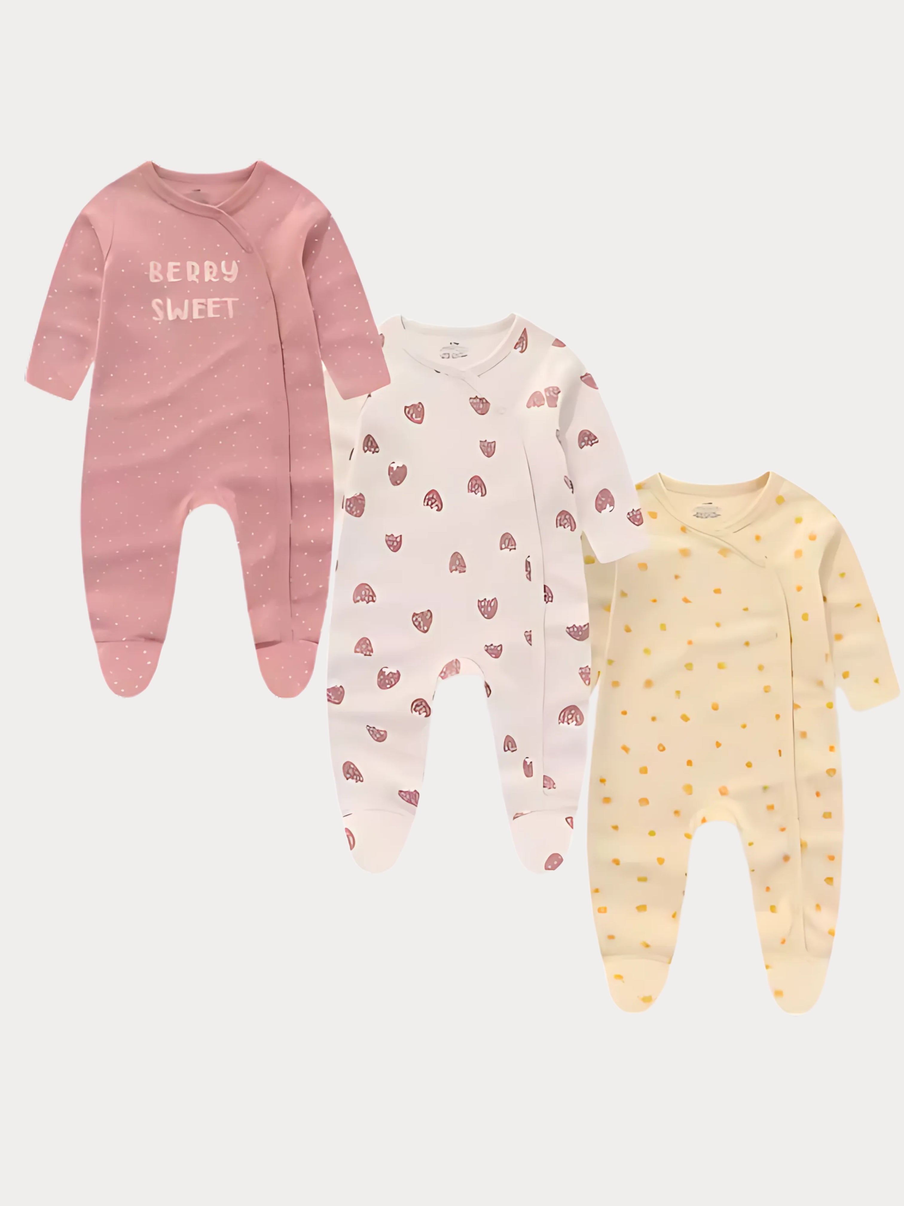 Lot de 3 pyjamas en coton doux – Motifs variés