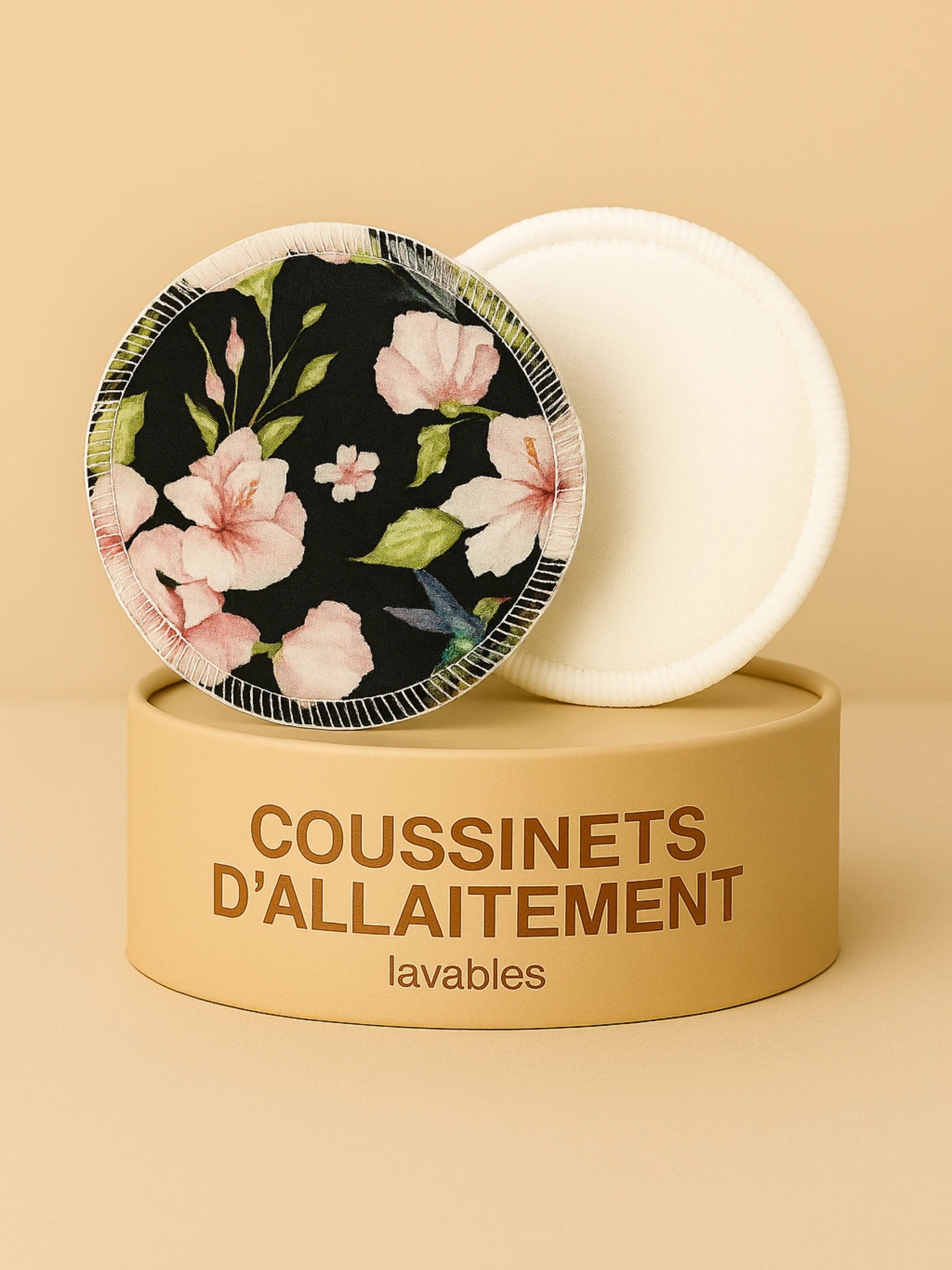 Lot de 2 Coussinets d’allaitement lavables Hibiscus – Ultra-absorbants & réutilisables (Jour & Nuit)