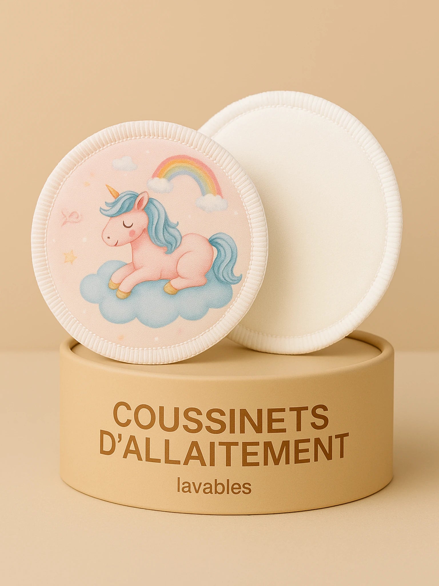 Lot de 2 Coussinets d’allaitement lavables Licornes – Ultra-absorbants & réutilisables (Jour & Nuit)