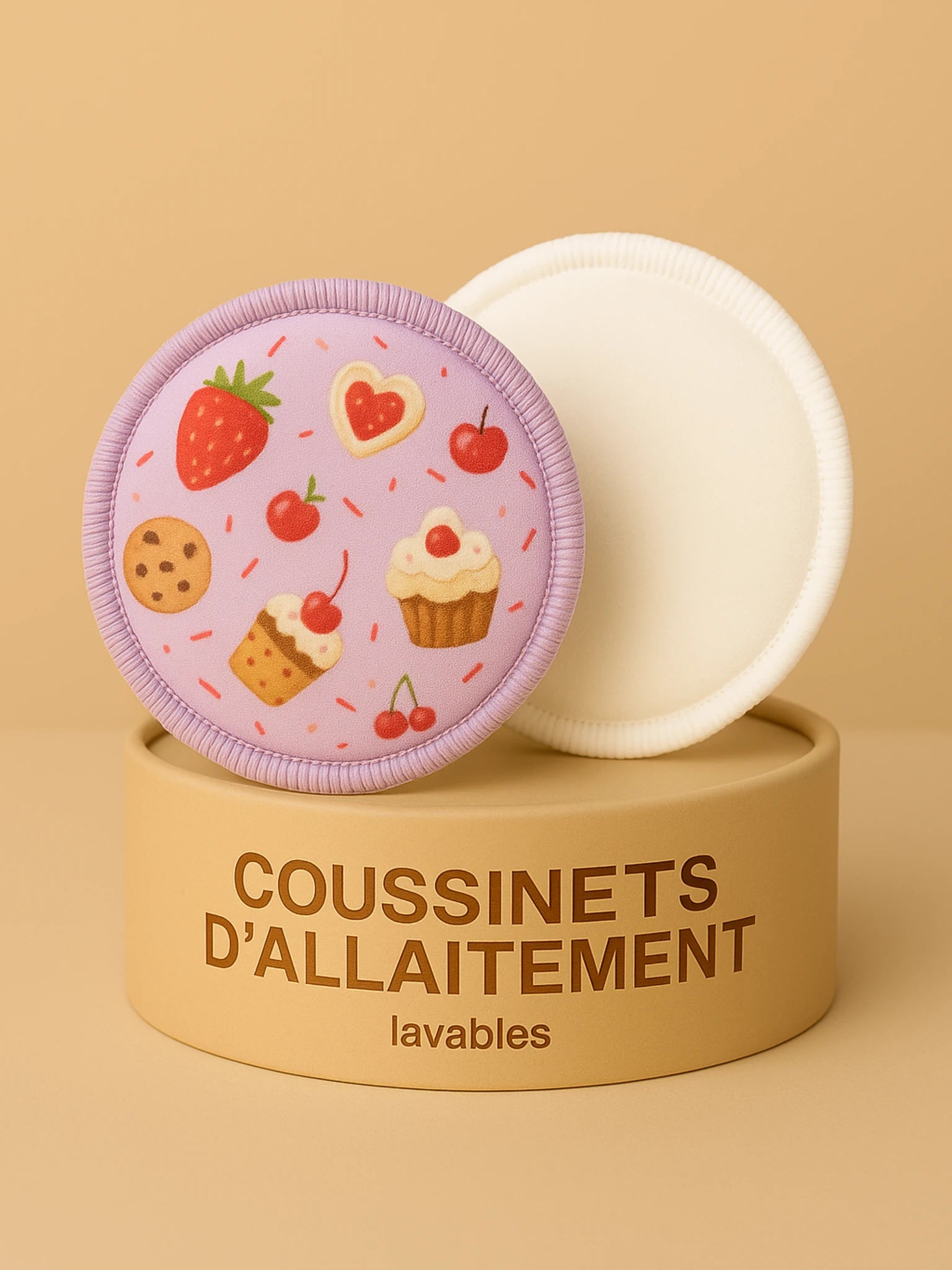 Lot de 2 Coussinets d’allaitement lavables Bonbons – Ultra-absorbants & réutilisables (Jour & Nuit)
