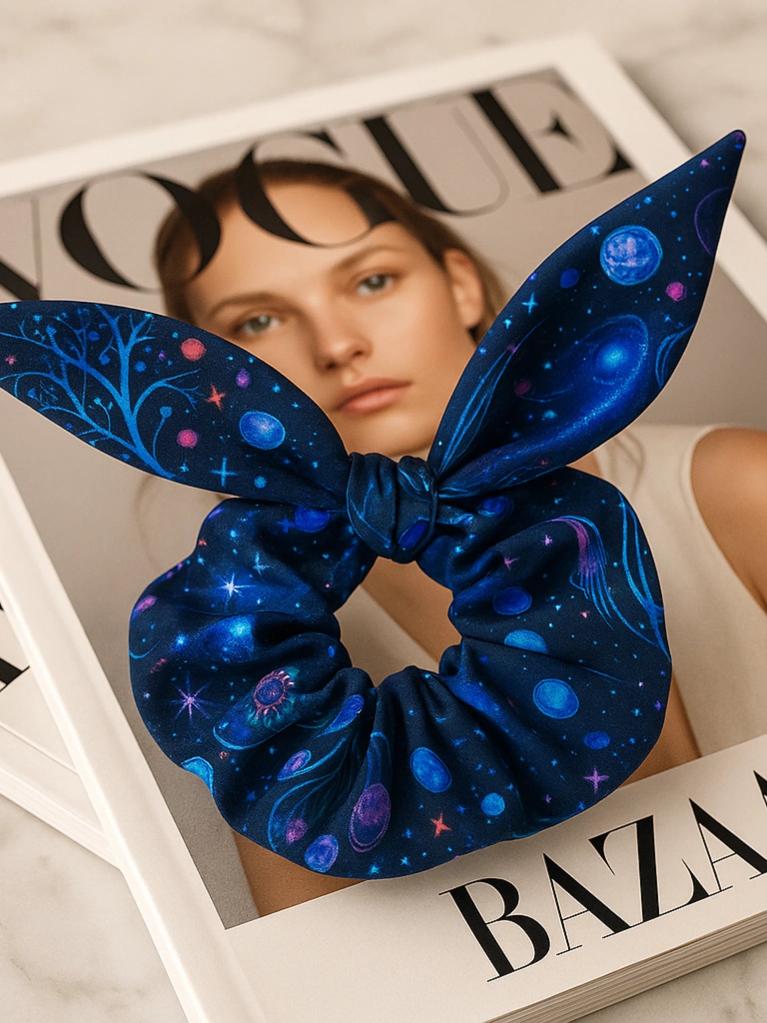 chouchou-cheveux-xxl-oreilles-lapin-bleu-nuit-motif-galaxie