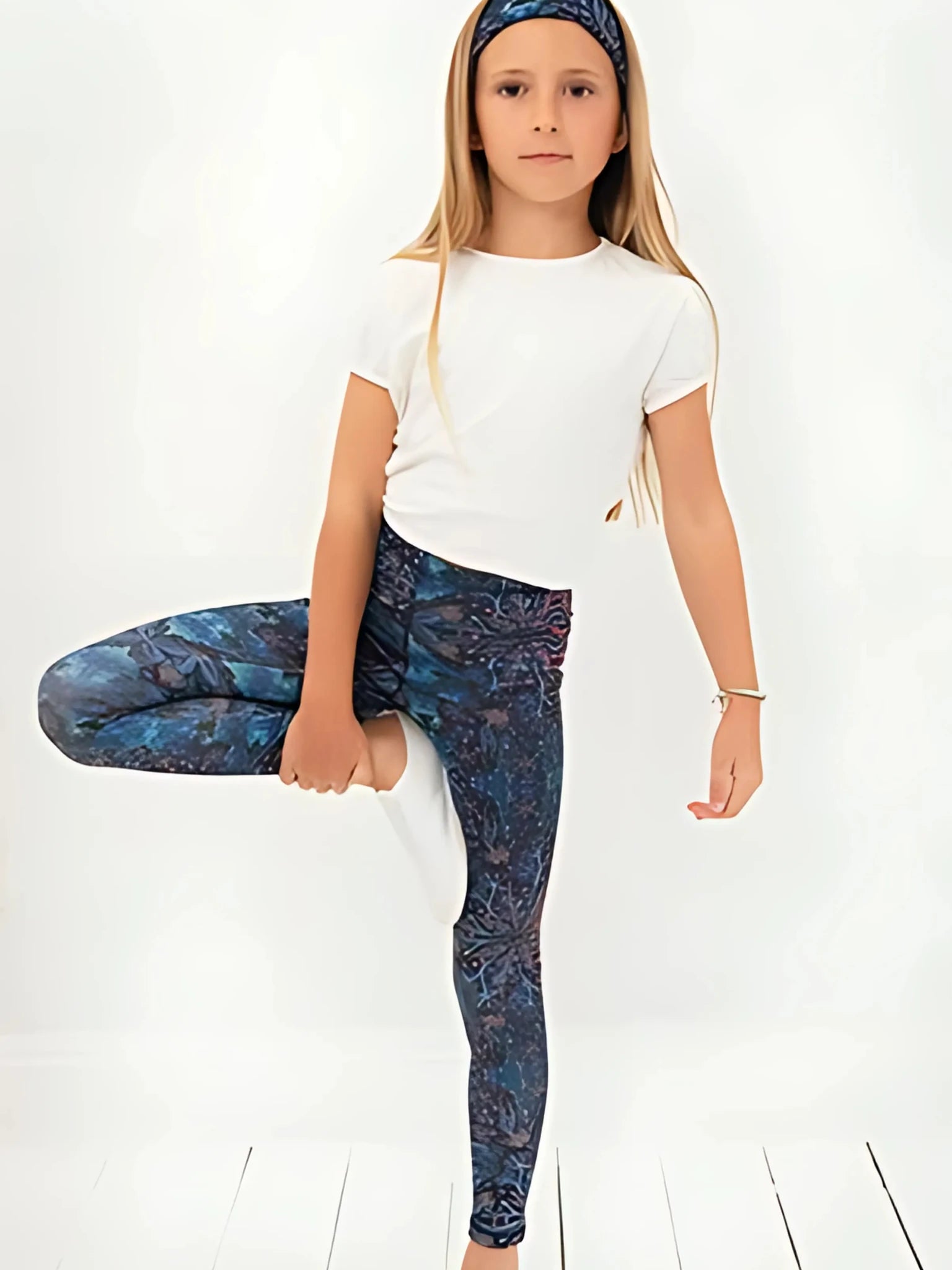 Children's galaxy blue leggings (Oeko-Tex® stretch)
