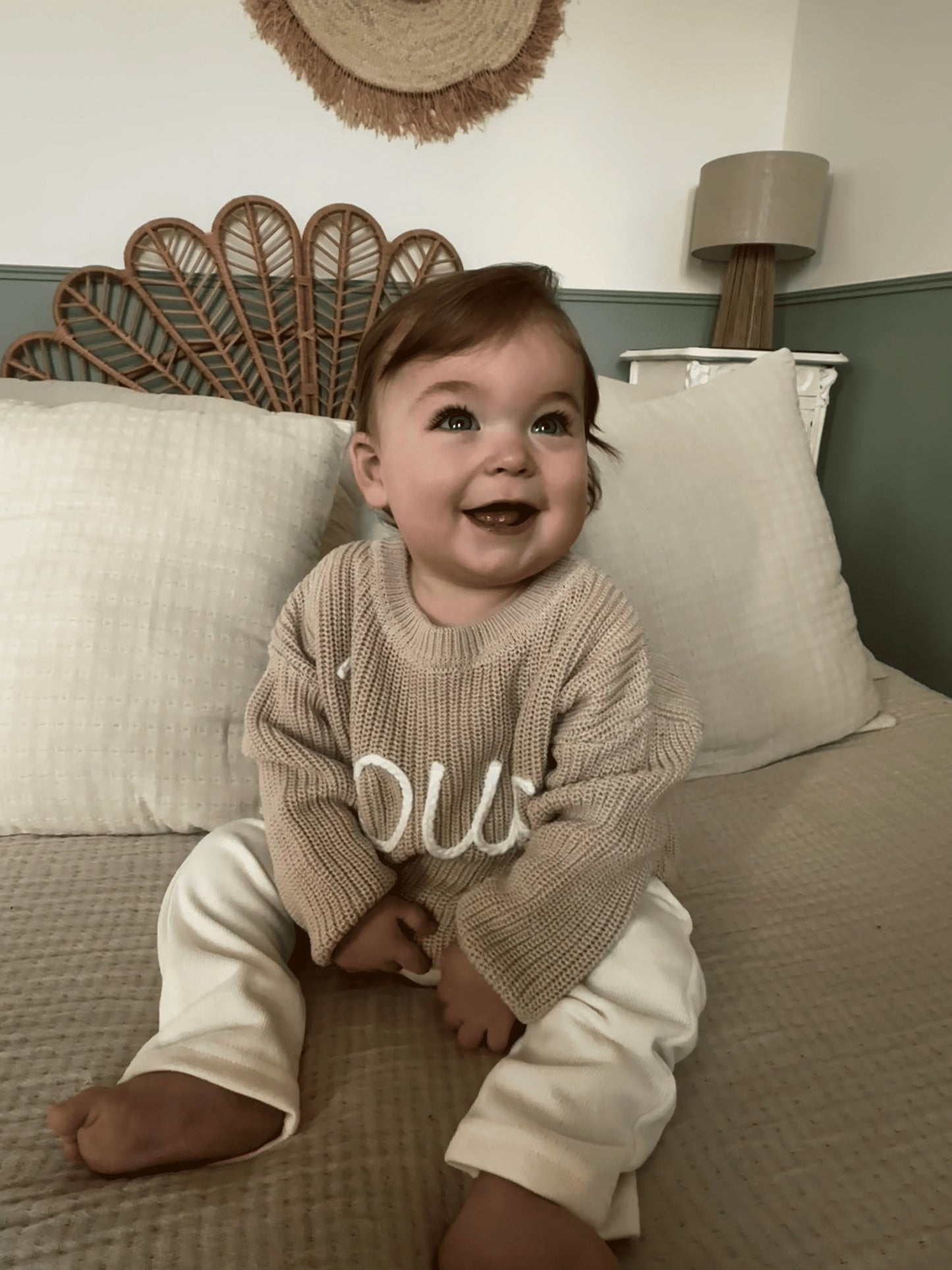 Cadeau Unique & Tricot Fait Main - Le Pull Personnalisé avec le Prénom de Votre Bébé