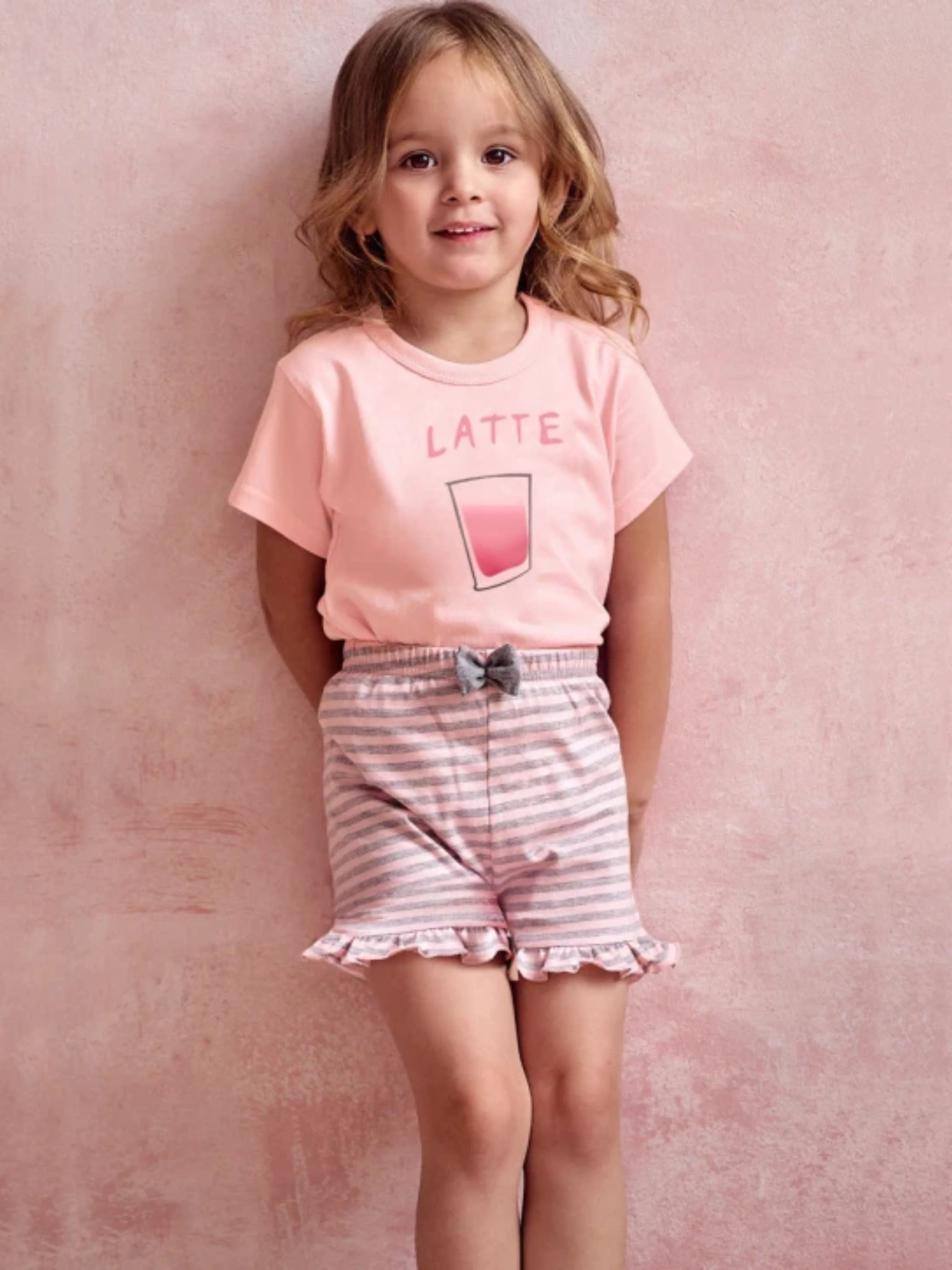 Rêves Enchantés – Pyjama fille short en coton doux imprimé fleuri & chat