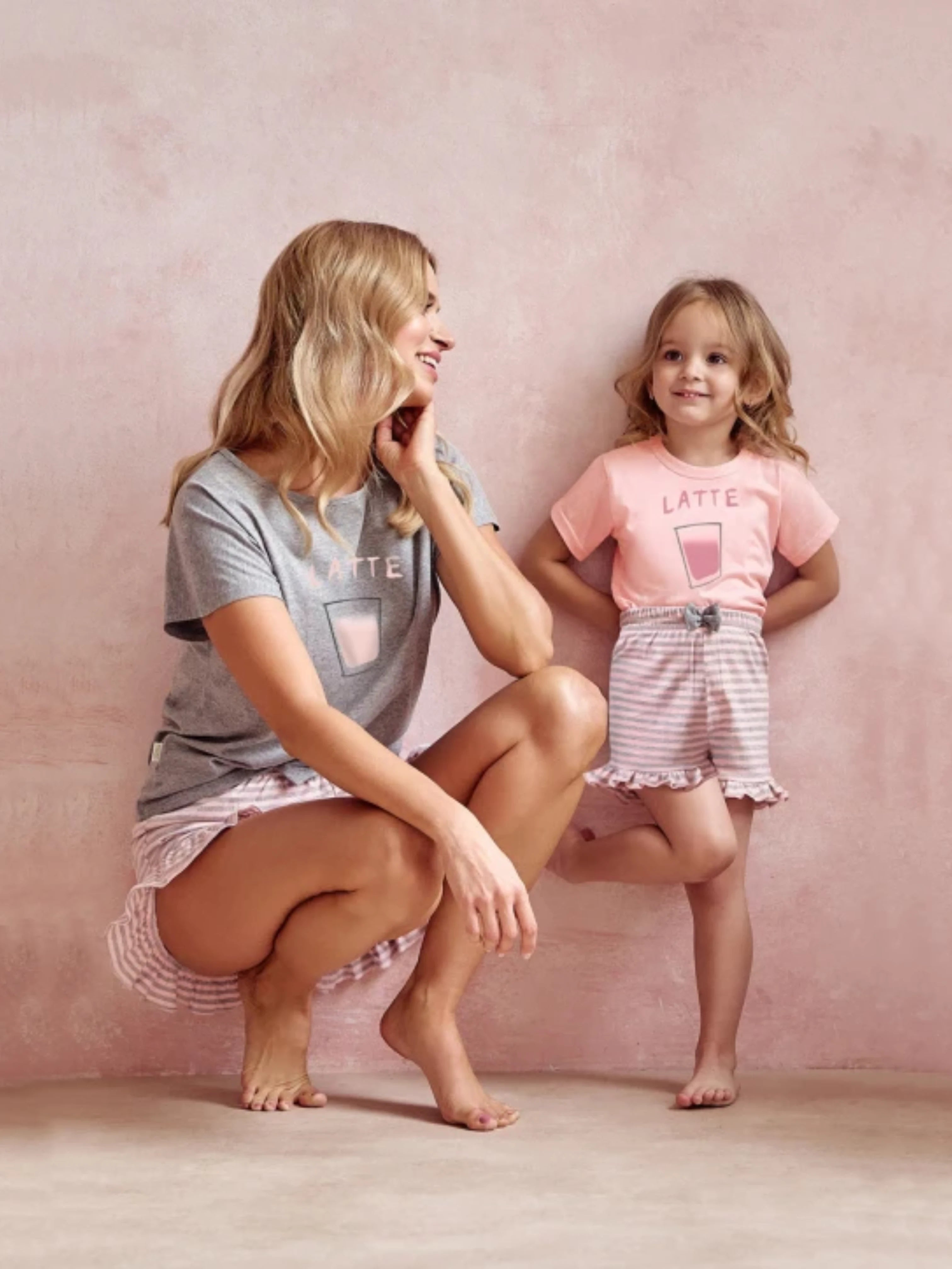 Rêves Enchantés – Pyjama fille short en coton doux imprimé fleuri & chat