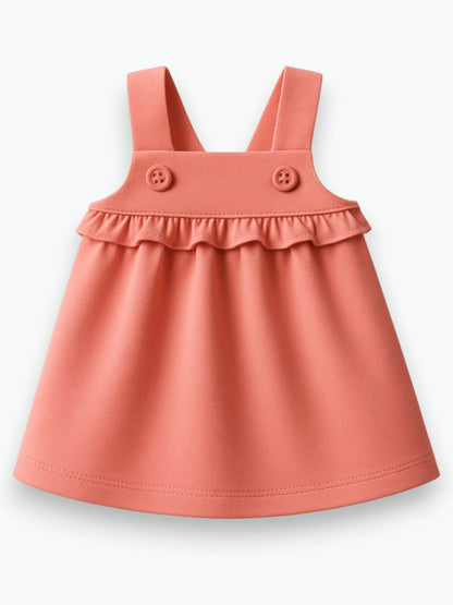Robe framboise à bretelles en coton biologique Oeko-Tex®