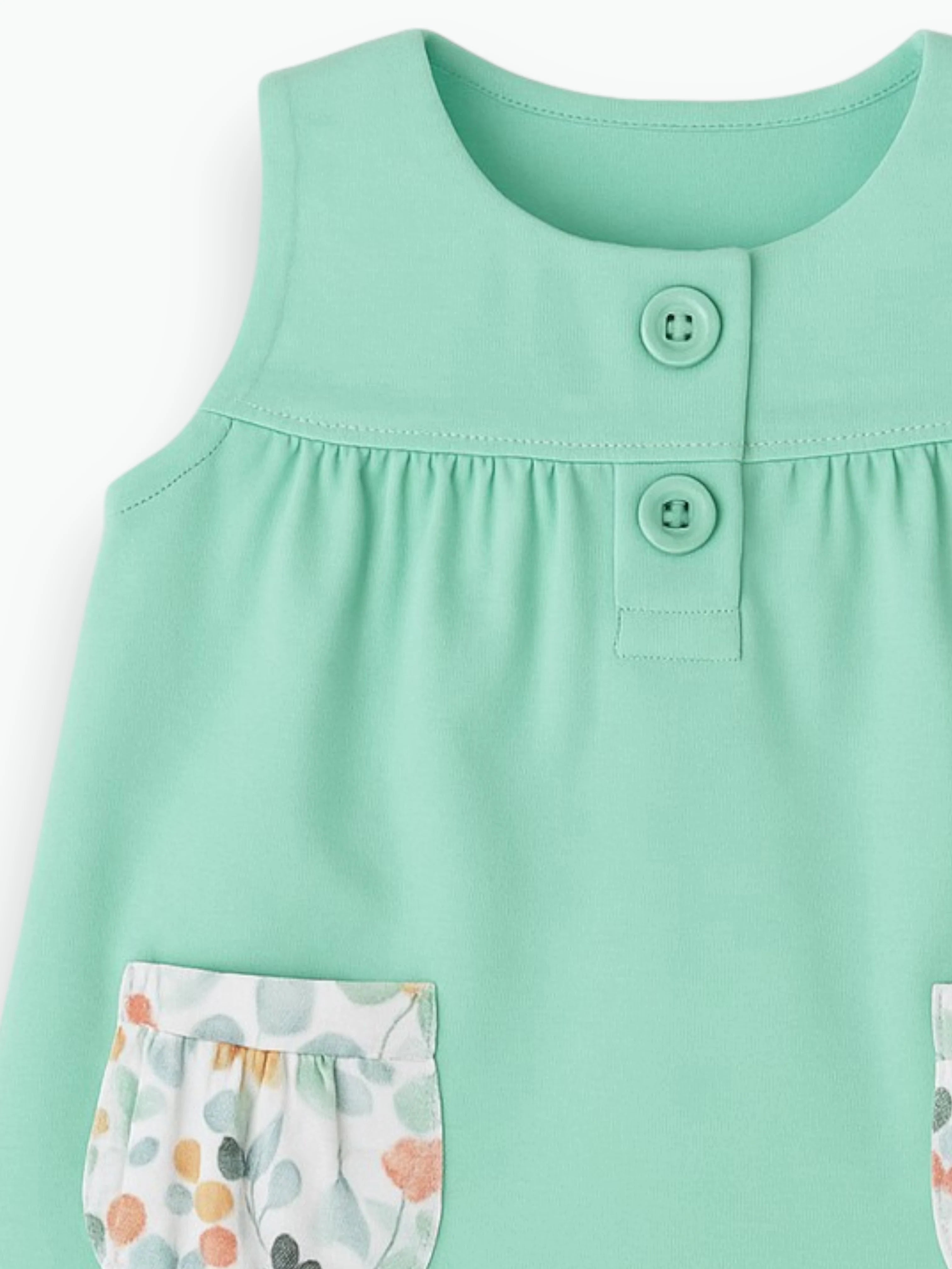 Robe couleur menthe en coton biologique Oeko-Tex®
