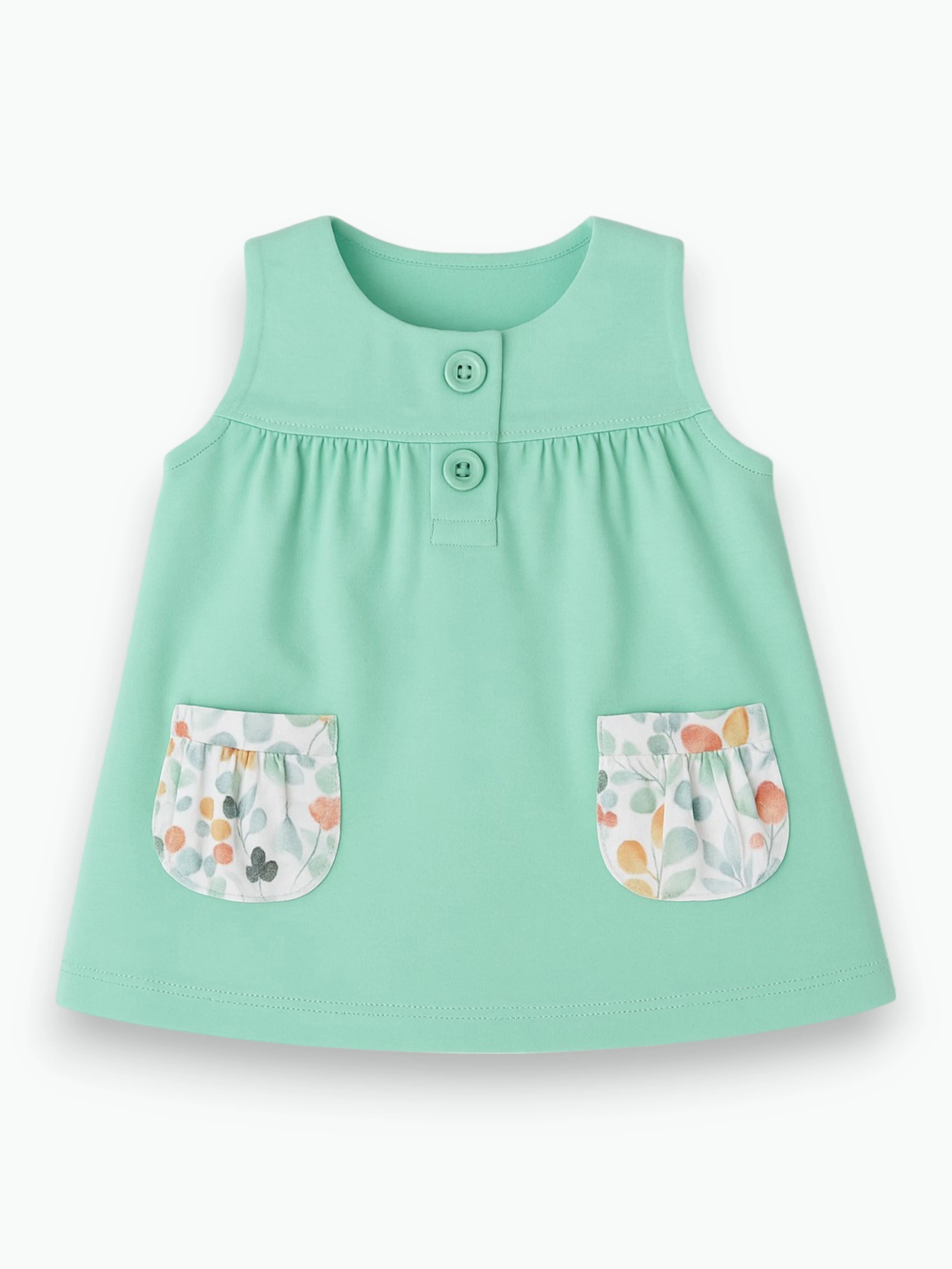 Robe couleur menthe en coton biologique Oeko-Tex®