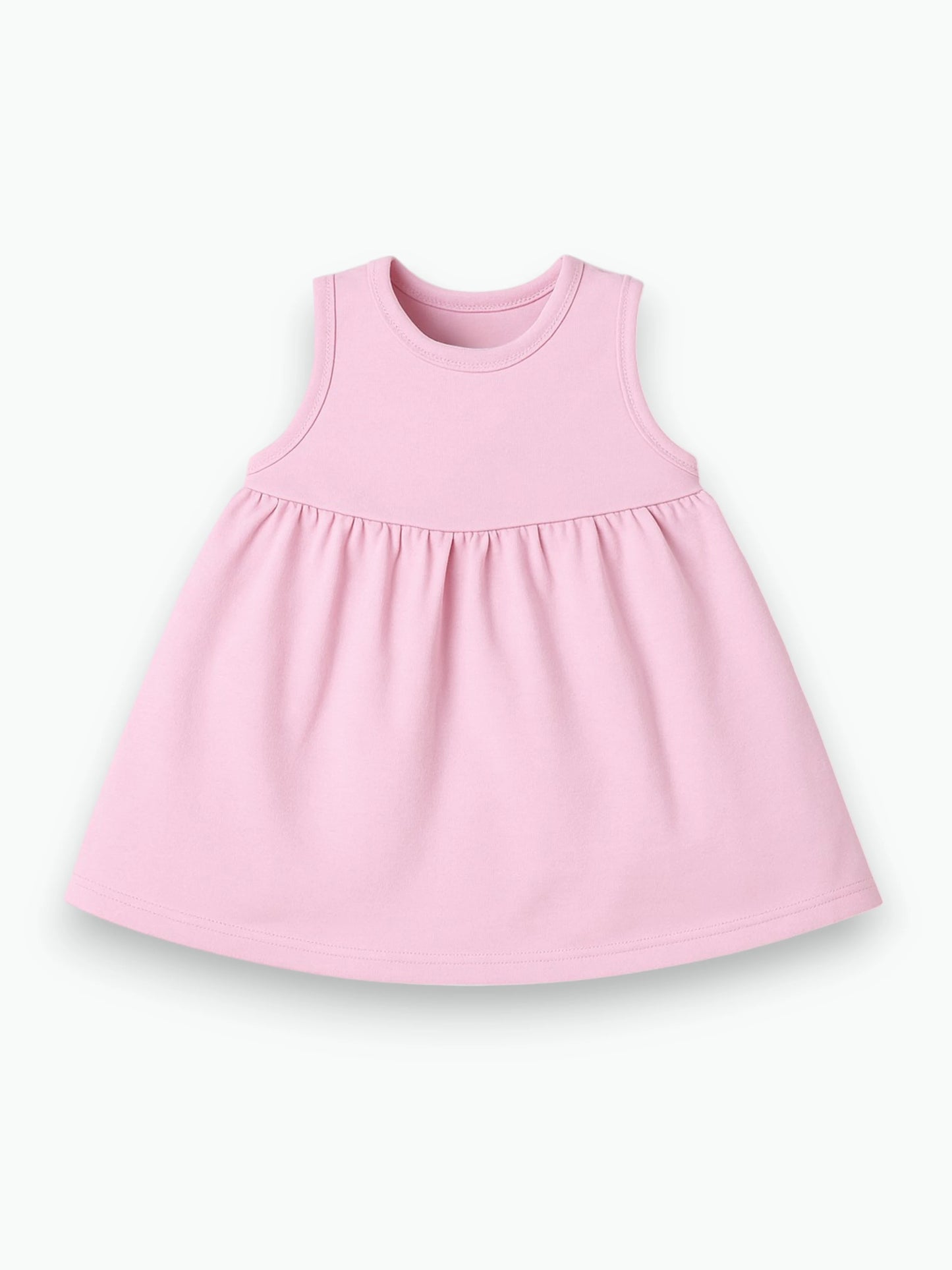 Robe rose pastel sans manches en coton biologique Oeko-Tex®