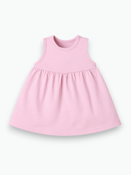 Robe rose pastel sans manches en coton biologique Oeko-Tex®