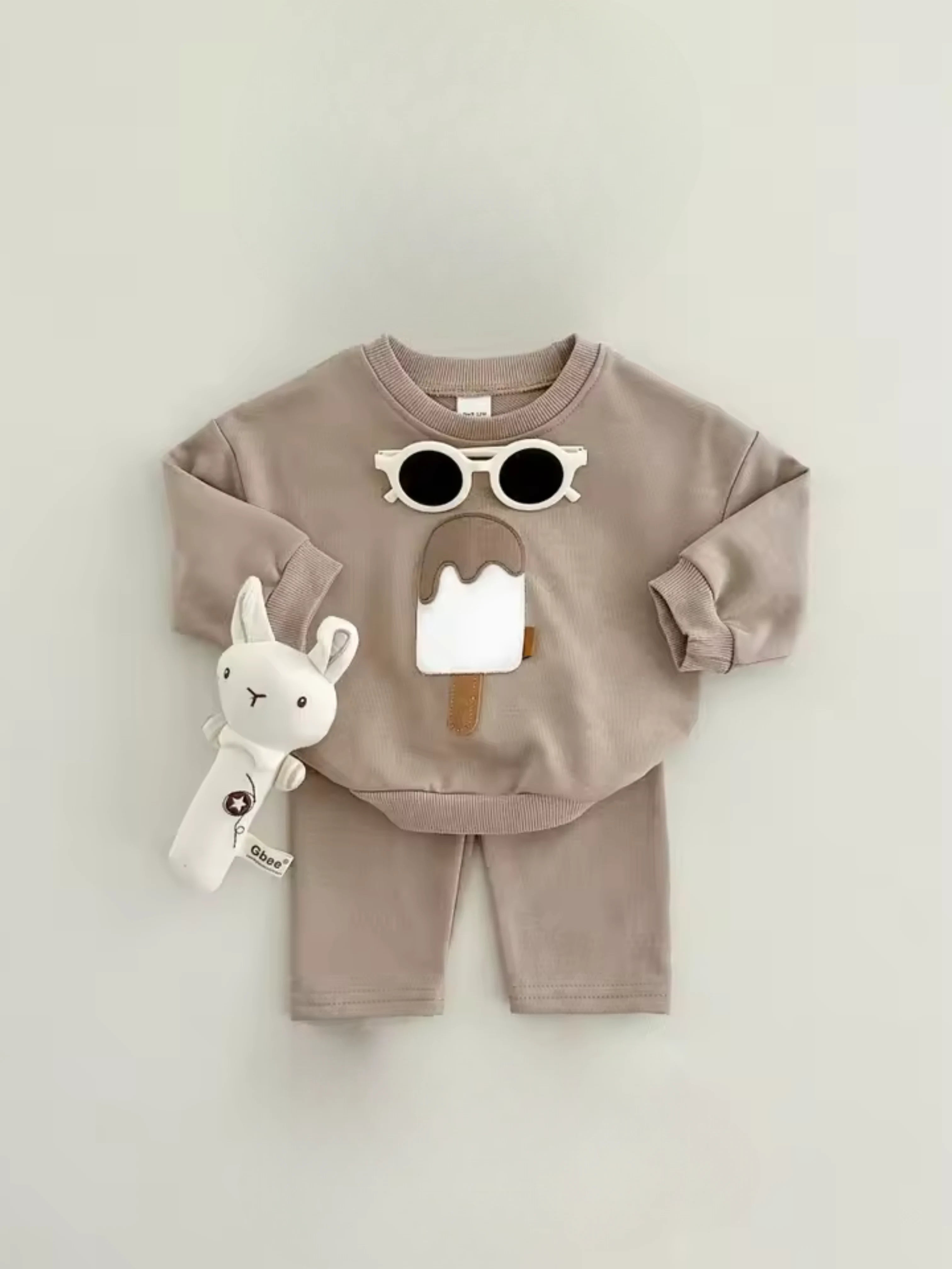 Alix - Son ensemble unisexe sweat-shirt et pantalon broderie glace