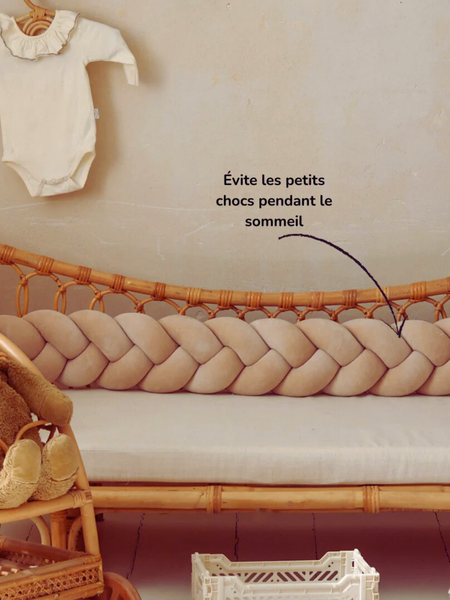 Tresse de lit Beige 3 brins Oeko-Tex®