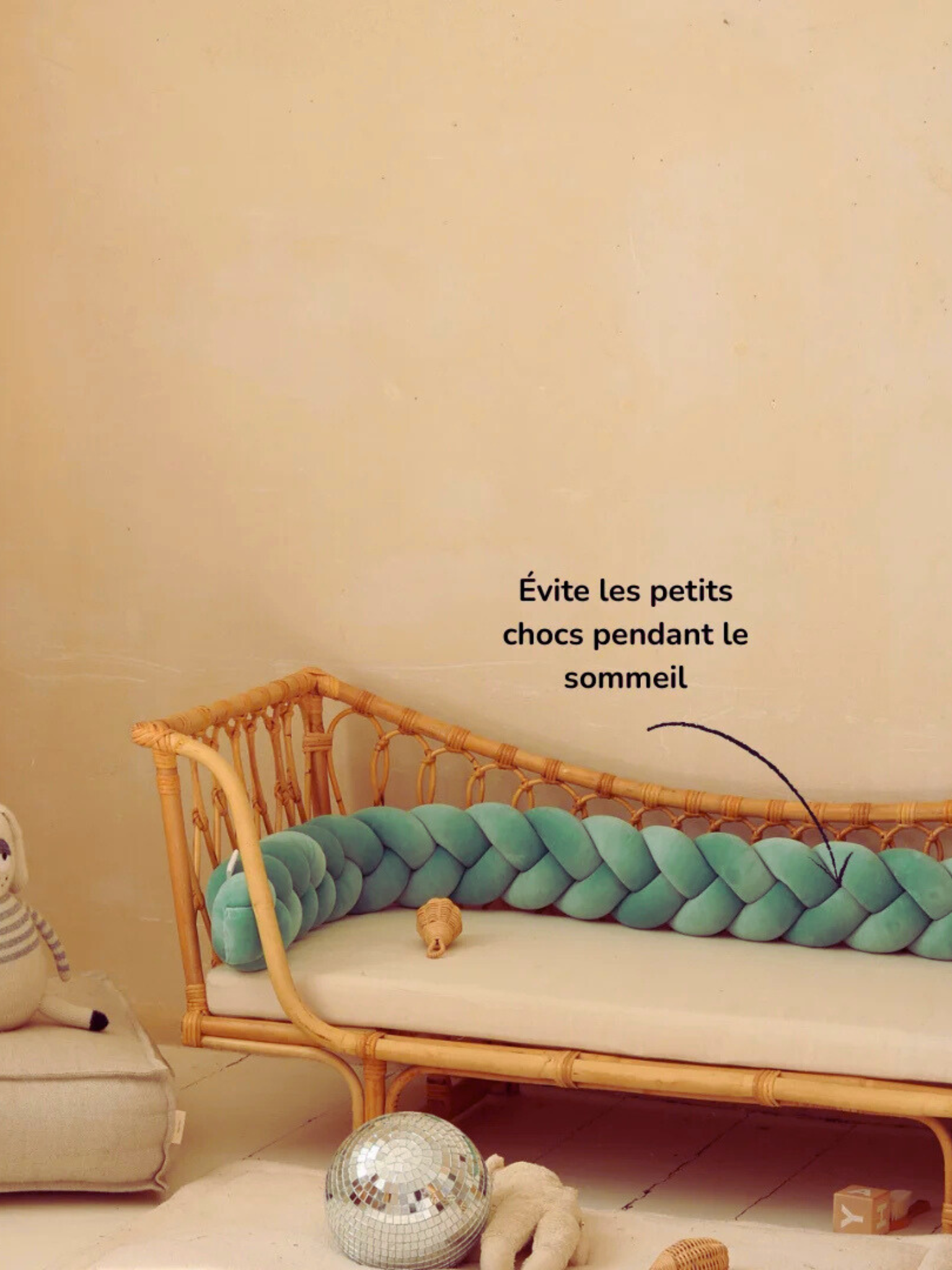 Tresse de lit Vert d'Eau 3 brins Oeko-Tex®