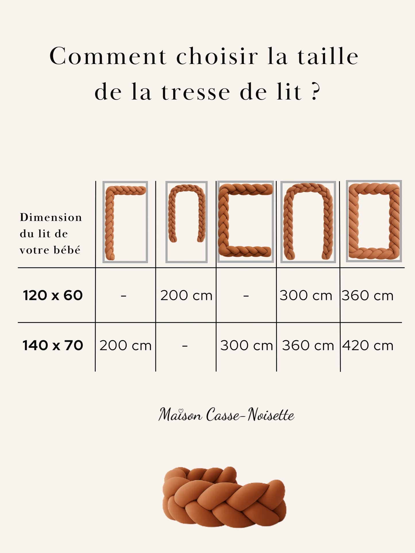 Chaleur Apaisante & Confort Protecteur | La Tresse de Lit Terracotta 3 Brins Oeko-Tex®